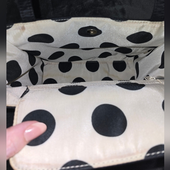 Kate Spade Sam Bag. Black Nylon with polka dots interior. EUC - Picture 12 of 13